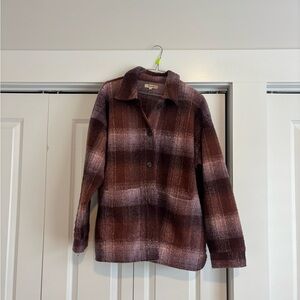 Madewell Pink and Brown Plaid Jacket